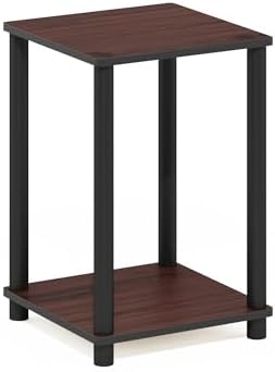 Furinno Turn-N-Tube Toolless 2-Tier Side Table, Open Shelf, Cherry Oak - Image 5