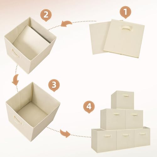 STORAGE MANIAC Storage Cubes, 13 Inch 6 Pack Collapsible Fabric Shelf Bins - Image 7