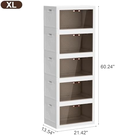 JOYMOOP 198 Qt Stackable Storage Bins with Lids, Closet Organizers and Plastic Storage Drawers for Home, 3 Pack Cubes - Image 2