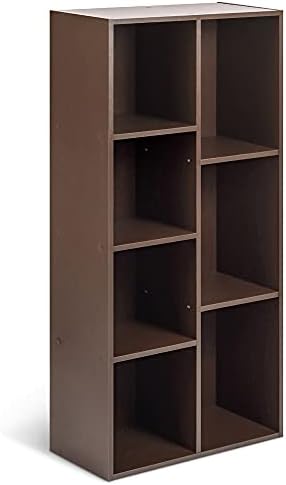 Amazon Basics 7 Cube Storage Organizer Bookcase, Sturdy Shelves, Book Shelf, Espresso, 9.3"D x 19.5"W x 41.7"H by AmazonBasics