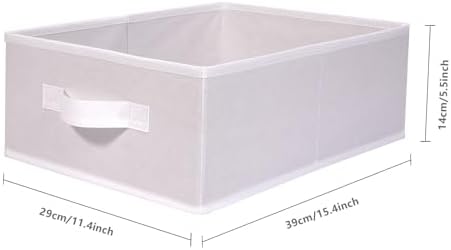 Clothings Collapsible Storage Bins, Foldable Organizers and Storage Baskets Cube Storage Bin for Bedroom Living Room (4 Pack) (White, 15.4x11.4x5.5inch) - Image 3