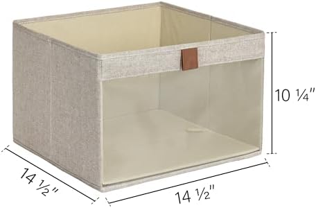 StorageWorks Closet Storage Bins with Clear Window, Brown and Beige, 3-Pack - Image 3