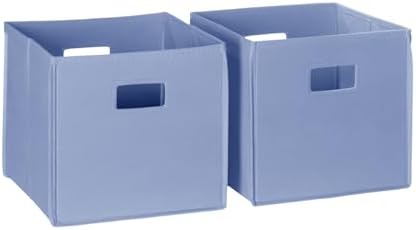 RiverRidge Folding Storage Bins - 2-pack of 10in Tall Periwinkle Blue Cubes by RiverRidgeHome