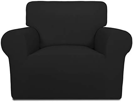 PureFit Super Stretch Chair Covers Fleece Couch Covers for Sofa Black by PureFit