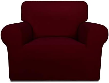 PureFit Super Stretch Chair Covers Fleece Couch Covers for Sofa Wine by PureFit