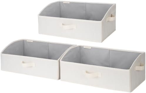 StorageWorks Closet Storage Bins Trapezoid, Mixing of Beige, Large, 3-Pack by StorageWorks