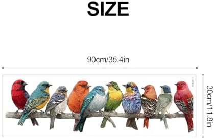 ANNA QUEEN Colorful Birds Wall Decals Peel and Stick Bird Wall Stickers on Branch, Removable Vinyl Nature Wildlife Wall Decor for Living Room Bedroom Nursery Window Hallway Large Bird Wall Art - Image 2
