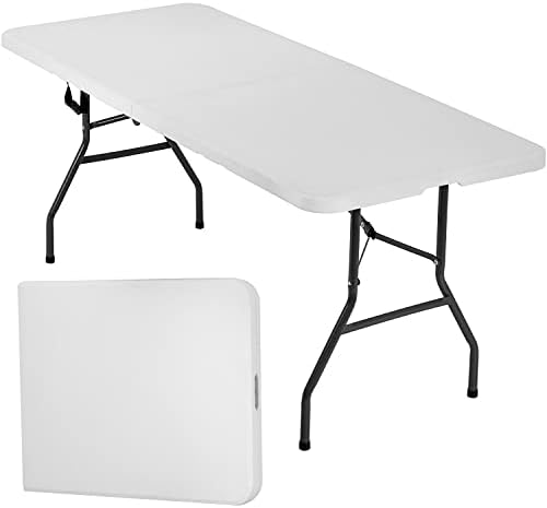 FDW | 6FT Folding Table | White | Portable Plastic Table by FDW