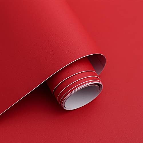15.7" x 394" Red Peel and Stick Wallpaper - Matte Red Contact Paper for Cabinets and Countertops by Micpolo