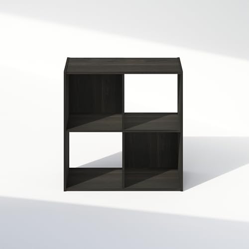 Furinno PELLI Book Shelf, 4-Cube Bookshelf, Cube Storage Organizer Bookcase, 11.7 x 23.7 x 23.8, for Living Room, Bedroom, Home Office, Espresso - Image 4