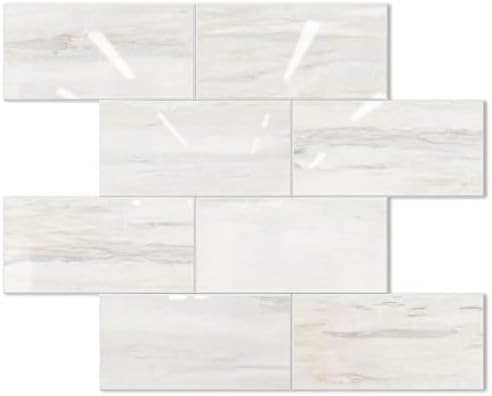 STICKGOO Subway Tile Peel and Stick Backsplash, Glossy Light Brown PVC Self Adhesive Tile Backsplash, Stick on Tile for Kitchen and Bathroom(10 Sheets) by STICKGOO