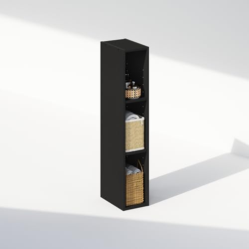 Furinno Reed 3-Tier Closet Organizers and Storage, Closet Organizer, Open Shelf Closet Storage, for Wardrobe, Bedroom, Living Room, 6-Inch Width, Blackwood - Image 6