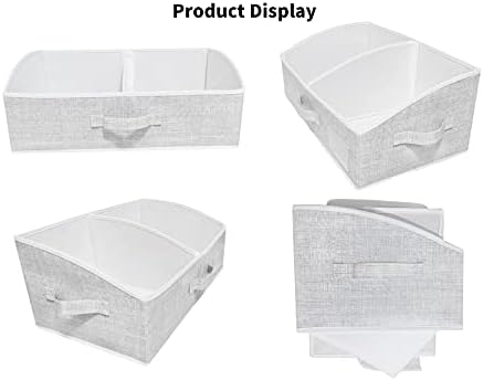 3 Packs Closet Storage Bins - Trapezoid Large Storage Box - Foldable Fabric Baskets for Organizing Clothes - Baby Toiletry, Toys, Towel, DVD, Book (Grey, 20 x 11.2 x 8.3 inches) - Image 3