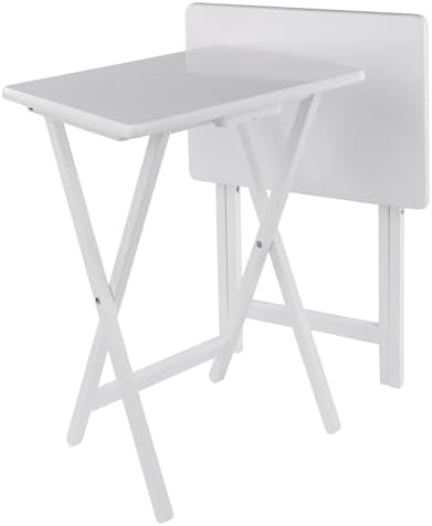Winsome Alex Set of 2 Foldable Snack Tables, White by Winsome