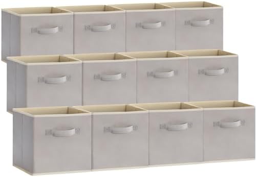 Lifewit Storage Cubes, 13 Inch Organizer Bins, 36L Light Gray, 12 Packs by Lifewit