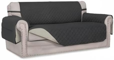Easy-Going Reversible Couch Cover, 2 Cushion Sofa, Darkgray/Beige - Image 7