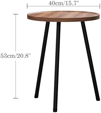 Round Side Table, Small End Table, Drink Table for Couch, Mini Tea Table for Sofa, Modern Accent Nightstand for Small Space, Living Room Bedroom LET521DR - Image 2