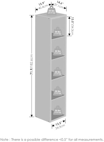 Furinno Cubic Extra Thick 5-Cube Closet Organizers and Storage, White - Image 2