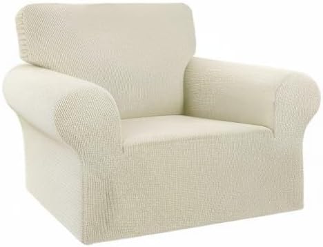 KEKUOU Stretch Chair Sofa Slipcover, Single Couch Cover,Beige - Image 7