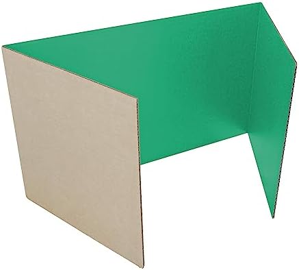Flipside Products 18”x 48” Green Study Carrel, Privacy Boards, Student Privacy and Focus Booth for The Classroom, Desk Divider Cubby for Tests, Made in USA - 24 Pack by FlipsideProducts
