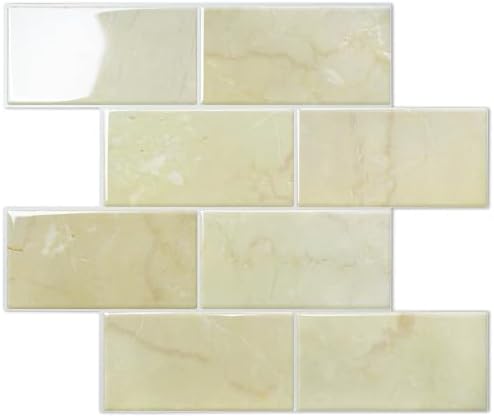 STICKGOO 10-Sheet Subway Tile Peel and Stick Backsplash, Self Adhesive Vinyl Wall Tiles, Stick on Backsplash for Kitchen and Bathroom(Thicker Design) by STICKGOO