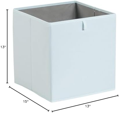 Amazon Basics Collapsible Cube Organizer Bins, Closet Storage Baskets for Shelves with Secure Pull Handle, Foldable Space-Saving, Jade Green, 13x15x13", 6-Pack - Image 6