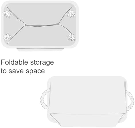 TheWarmHome Storage Basket for Gifts Empty - 11.8x7.8x5.2 inch 1 Pack Fabric Storage Cubes, Nursery Organizers and Storage for Closet Cloth Toy Book (White) - Image 7