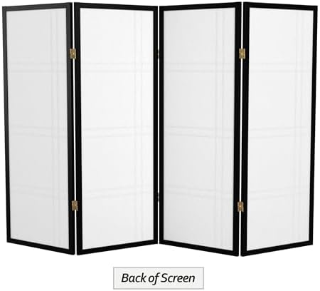 4 ft. Short Double Cross Shoji Screen - Black - 4 Panels - Image 6
