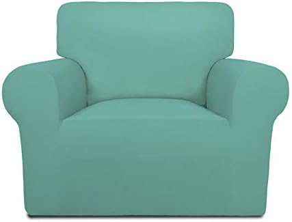 PureFit Super Stretch Chair Covers Fleece Couch Covers for Sofa Cyan by PureFit