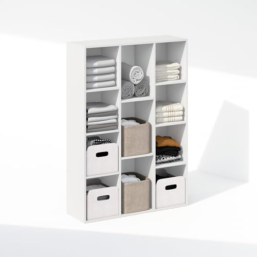 Furinno Reed Closet Organizers and Storage, 11-Cube Closet Organizer, Open Shelf Closet Storage, for Wardrobe, Bedroom, Living Room, White - Image 4