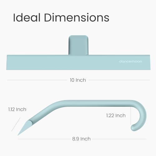 dancemoon JustHang Shower Squeegee with Built-in Hook, 10-Inch Slate Blue - Image 2