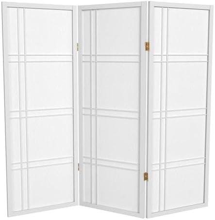 4 ft. Short Double Cross Shoji Screen - White - 3 Panels by RedLantern