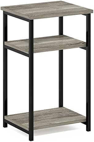 Furinno JUST 3-Tier Metal Frame Telephone Table, French Oak - Image 5
