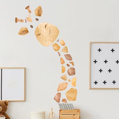 Large Giraffe Wall Decal, Cute Giraffe Wall Stickers, DIY Safari Animal Wall Decor for Nursery Baby Bedroom Kindergarten - Image 3