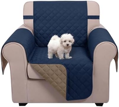 U-NICE HOME Reversible Recliner Chair Covers, Navy/Taupe by U-NICEHOME
