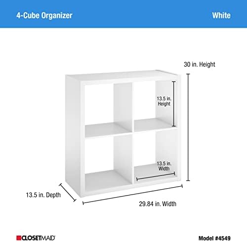 ClosetMaid Decorative Open Back 4-Cube Storage Organizer, White - Image 3