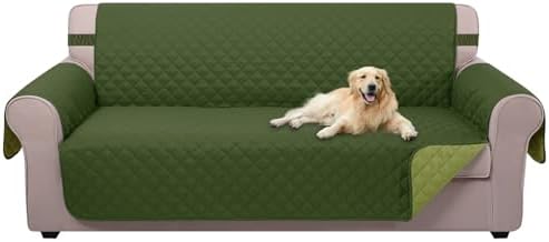 U-NICE HOME Reversible Sofa Cover Couch Cover for Dogs, Huntergreen/Sage by U-NICEHOME