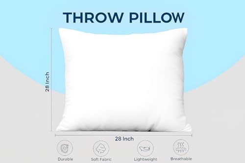 Utopia Bedding Throw Pillows Insert (Pack of 4, White) - 28 x 28 Inches Bed and Couch Pillows - Indoor Decorative Pillow - Image 4