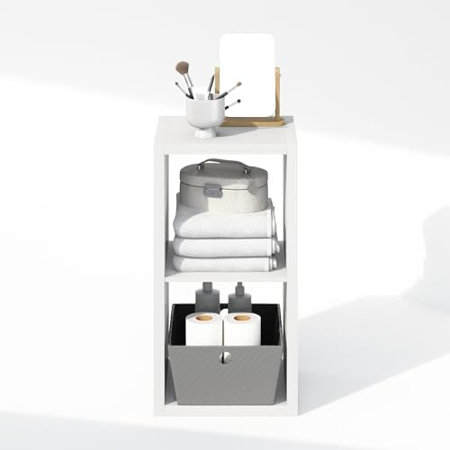 Furinno Cubic Extra Thick 2-Cube Closet Organizers and Storage, White - Image 6