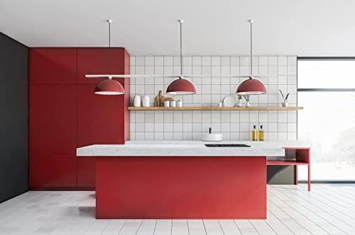 15.7" x 118" Thicken Red Wallpaper Red Contact Paper Solid Color Peel and Stick Wallpaper Matte Wallpapers for Cabinets Self Adhesive Wall Paper for Kitchen Countertops Wall - Image 5