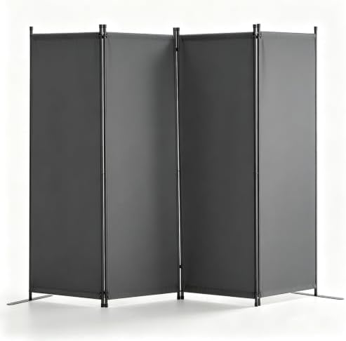 VEVOR Room Divider, 4 Panel Room Dividers and Folding Privacy Screens, Fabric Partition Room Dividers for Office, Bedroom, Dining Room, Study, Freestanding, Grey by VEVOR