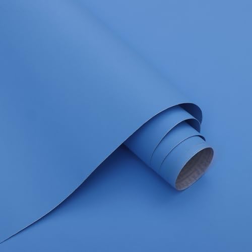 15.7" x 394" Blue Contact Paper Peel and Stick Wallpaper for Bedroom Easy Peel Off Wallpaper Blue for Bathroom Kitchen Wall Paper Renter Friendly Removable Vinyl Self Adhesive Matte by Micpolo