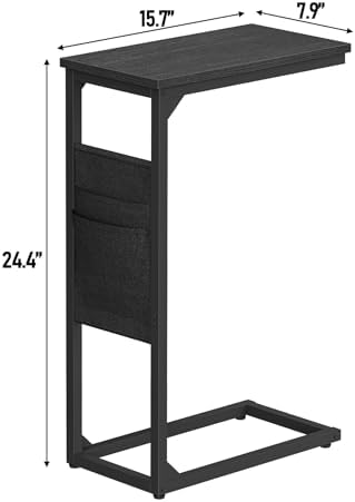 TUTOTAK C Shaped End Table, Side Table for Couch, Sofa Table - Image 3