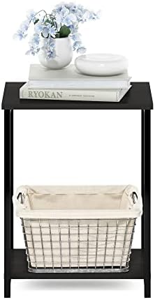 Furinno Simplistic 2-Tier Metal Frame Side Table, Espresso - Image 4