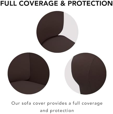 PureFit Super Stretch Sofa Slipcover – Spandex Non Slip Soft Couch Sofa Cover, Washable Furniture Protector with Non Skid Foam and Elastic Bottom for Kids, Pets (Oversized, Chocolate) - Image 4