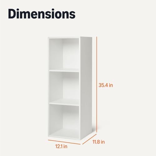 Amazon Basics 3-Cube Bookcase Compatible with Fabric Storage Cube Organizers, Sturdy, Easy to Assemble, White - Image 2