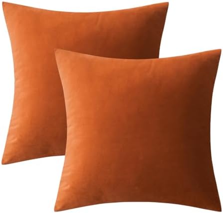 MIULEE 12x20 Inch Lumbar Velvet Fall Throw Pillow Covers Orange - Image 6