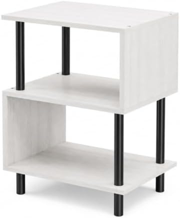 Frylr Small Side Table, End Table and Nightstand with 3-Tier Wood Shelves, Sturdy Metal Frame with 44 LBS Capacity per Shelf, Easy to Assemble for Living Room or Bedroom,Natural Greige by Frylr