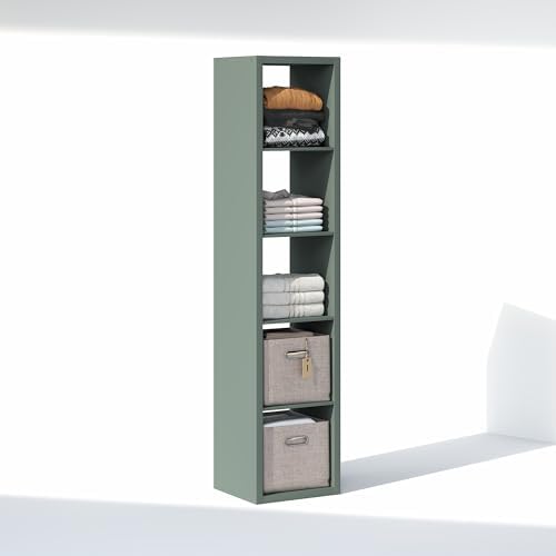 Furinno Cubic Extra Thick 5-Cube Closet Organizers and Storage, Sage Green - Image 5