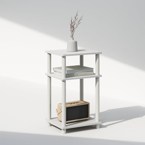 Furinno JUST Toolless 3-Tier Side Table, Open Shelf End Table, White - Image 5
